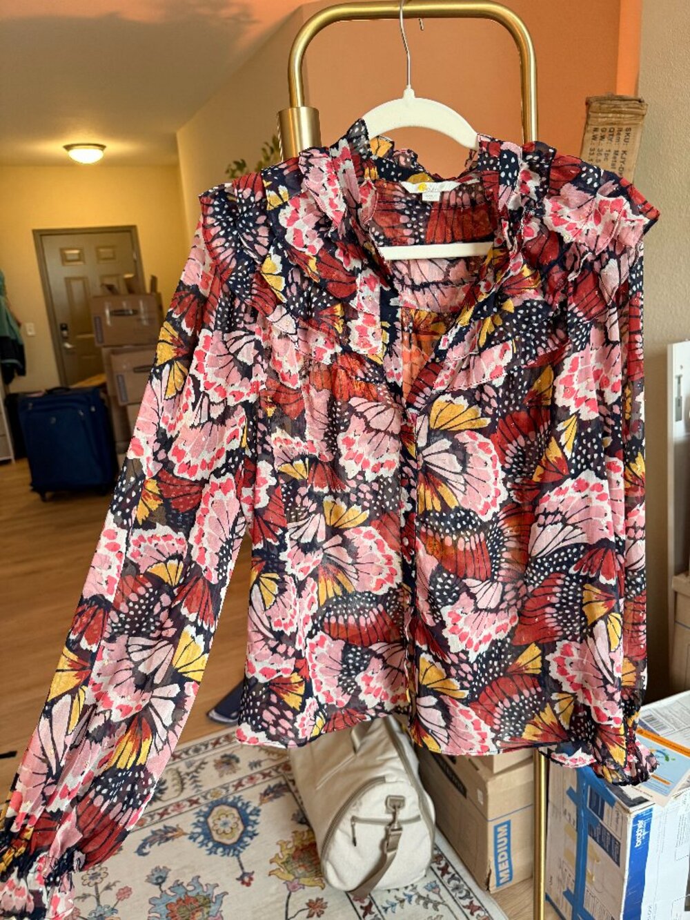 Boden Multicolor Butterfly Print Blouse, US Size 14
